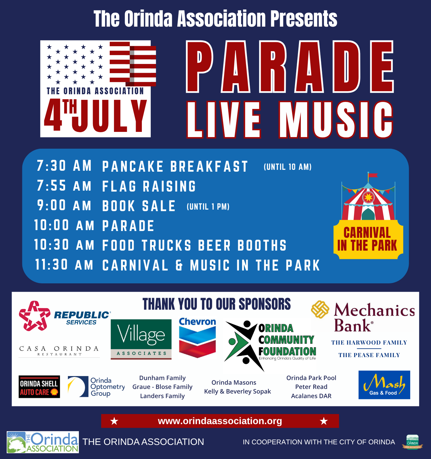 The CITY OF ORINDA - 4th of July Parade 