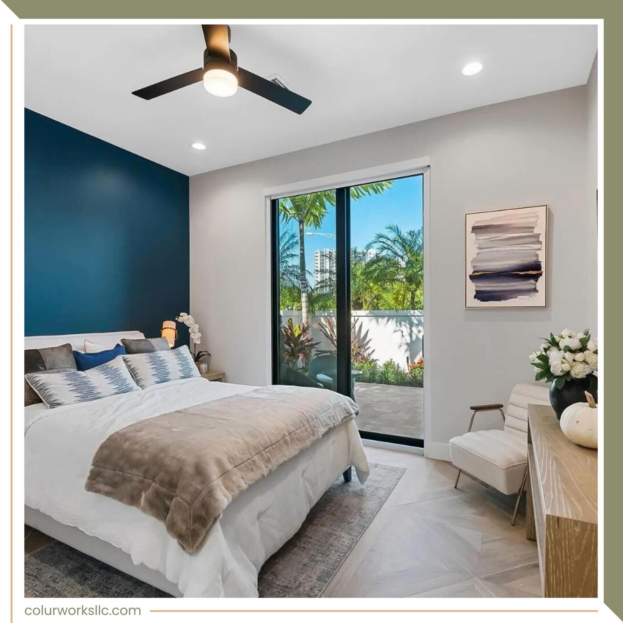 Beautiful blue accent wall. Bringing Miami vibes indoors!

Colur Works LLC | call: (786) 692-8933
👉 colurworksllc.com