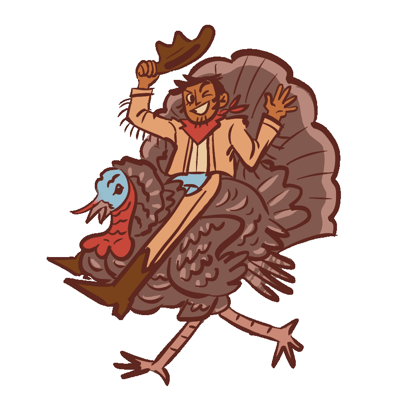 Turkey Rider - GIF sticker design for web