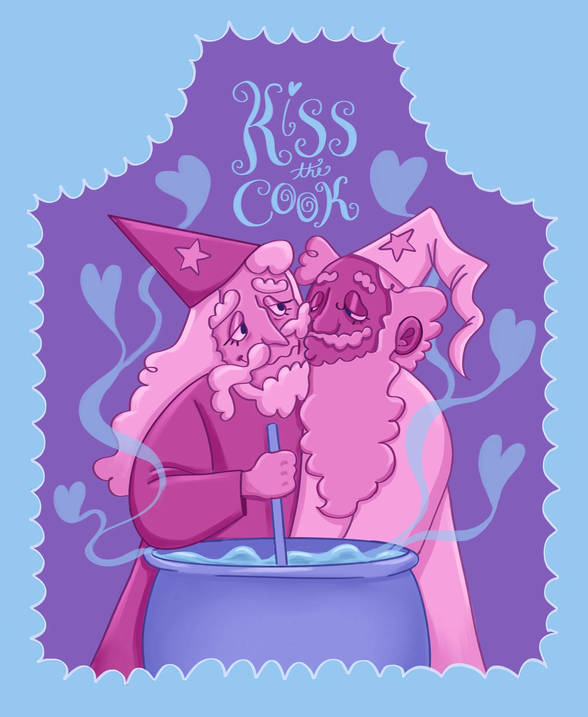 Kiss the Cook - Wizard love themed apron design