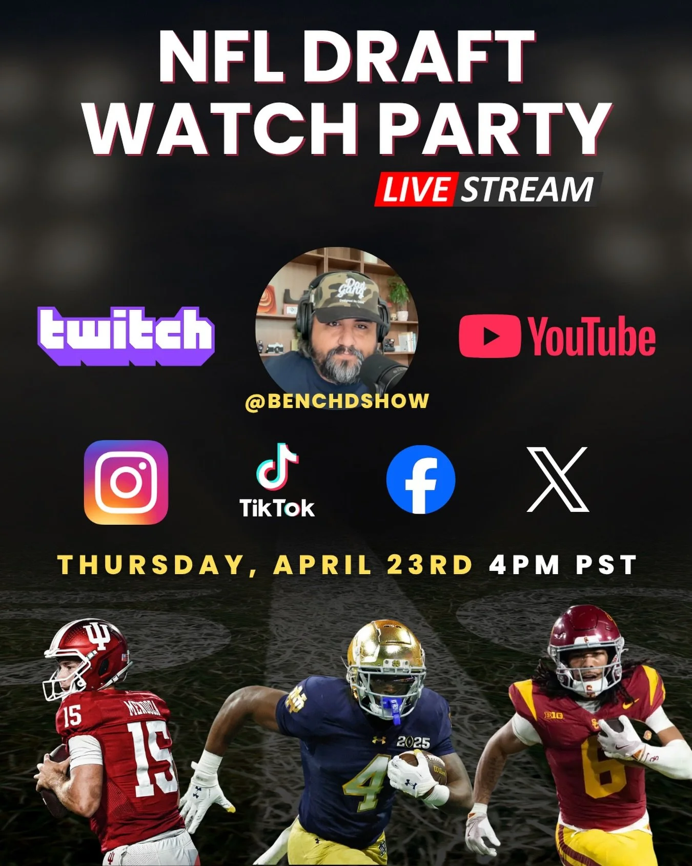 🏈 It&rsquo;s that time&hellip; the future of the league gets decided LIVE.
Join us for our NFL Draft Watch Party as we break down EVERY pick, react in real time, and give you the unfiltered takes you won&rsquo;t get anywhere else. 
📍 LIVE on All Pl