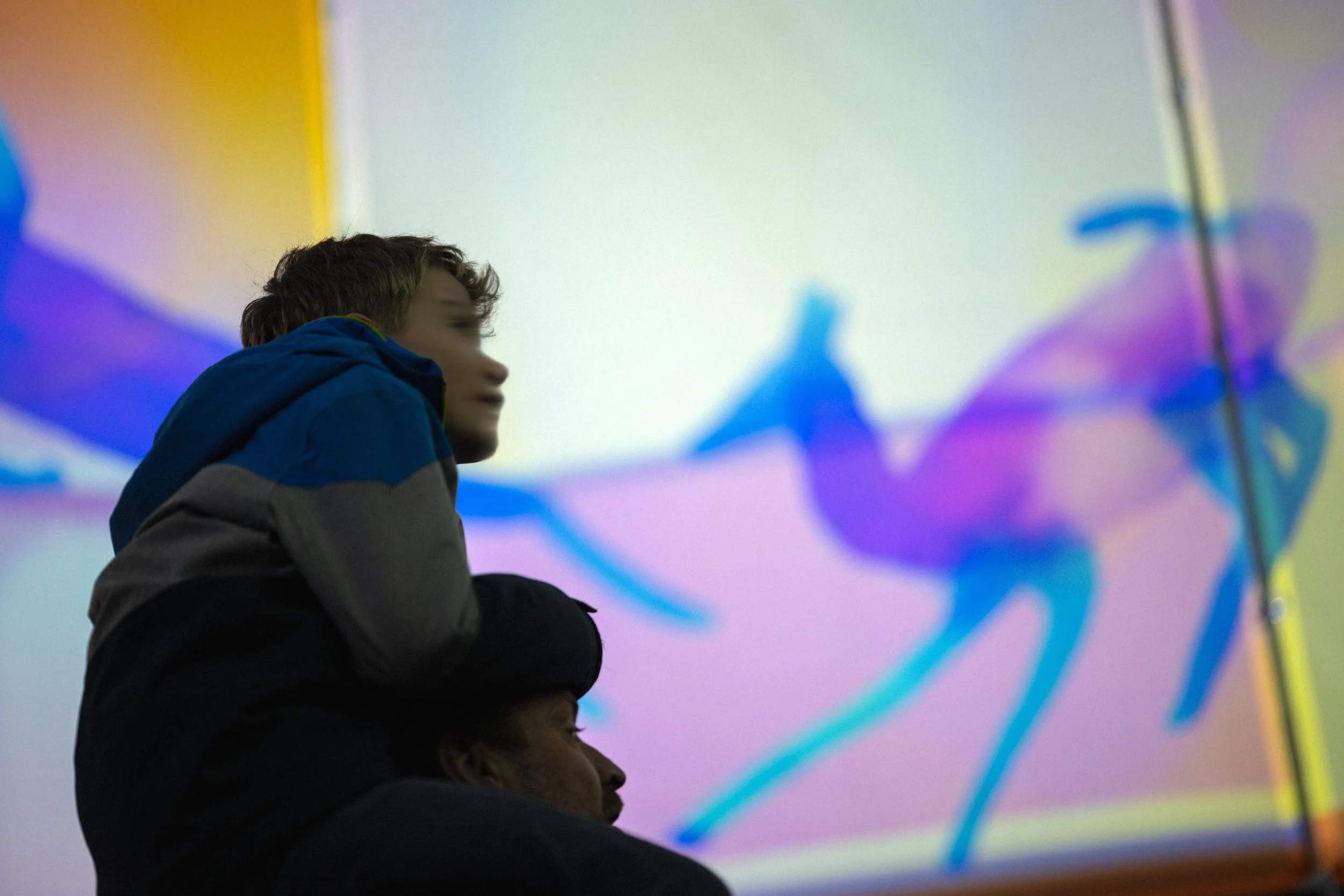 Illustration and animation by Rocío Álvarez integrated into the Morphosis monumental installation.