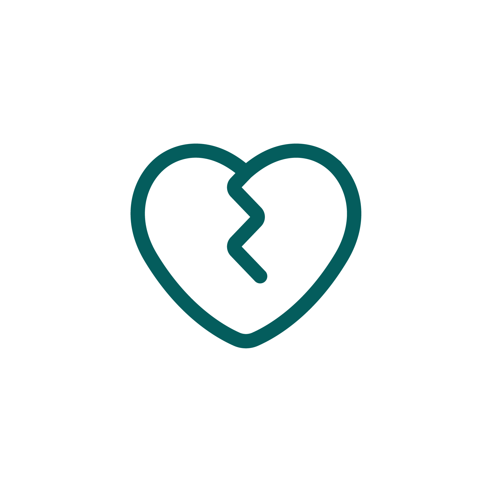 A black background with a teal broken heart outline in the center and the words "Breaking Heart" written above.
