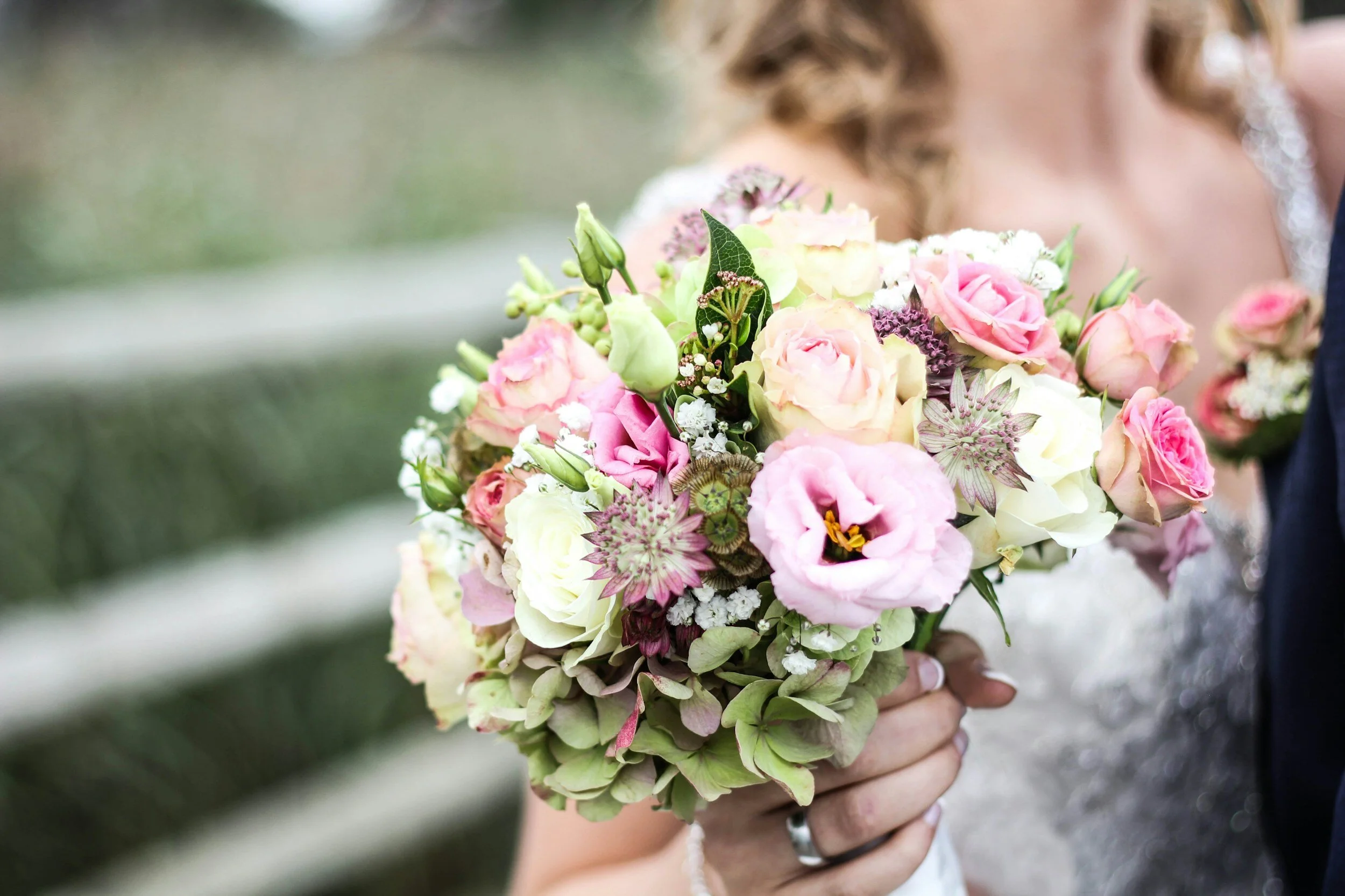 Pink peony wedding flowers for North Somerset Wedding