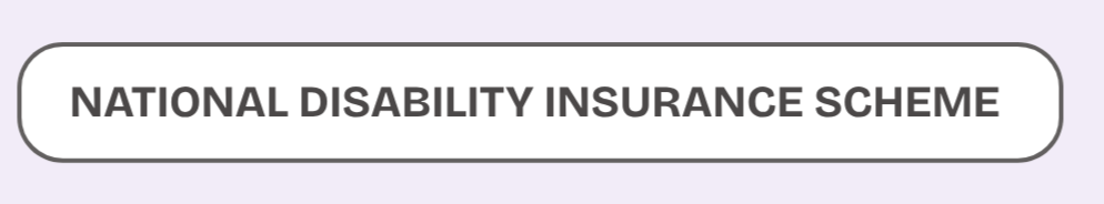 Close-up of a sign for the National Disability Insurance Scheme.