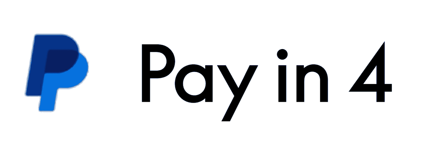 PayPal logo with the text 'Pay in 4' beside it.