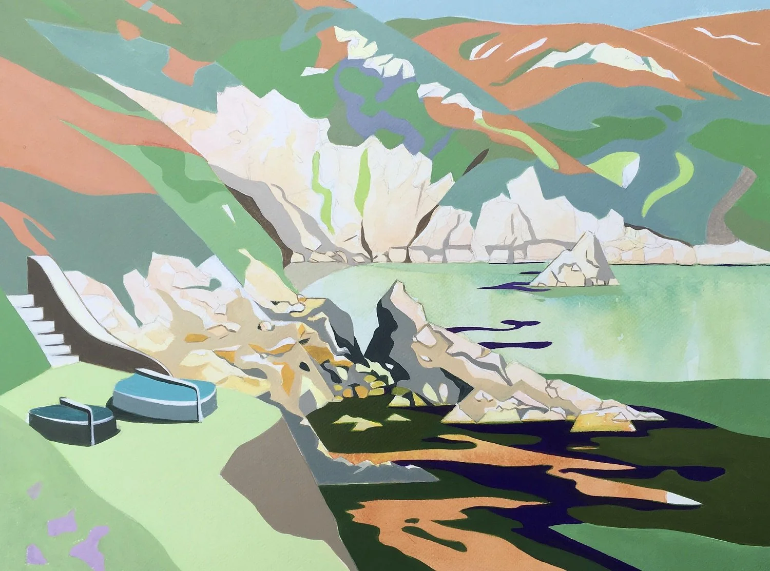  Le Gouffre, low tide  
64cm x 52cm acrylic and water colour, framed  £ 470 
Quantity 1