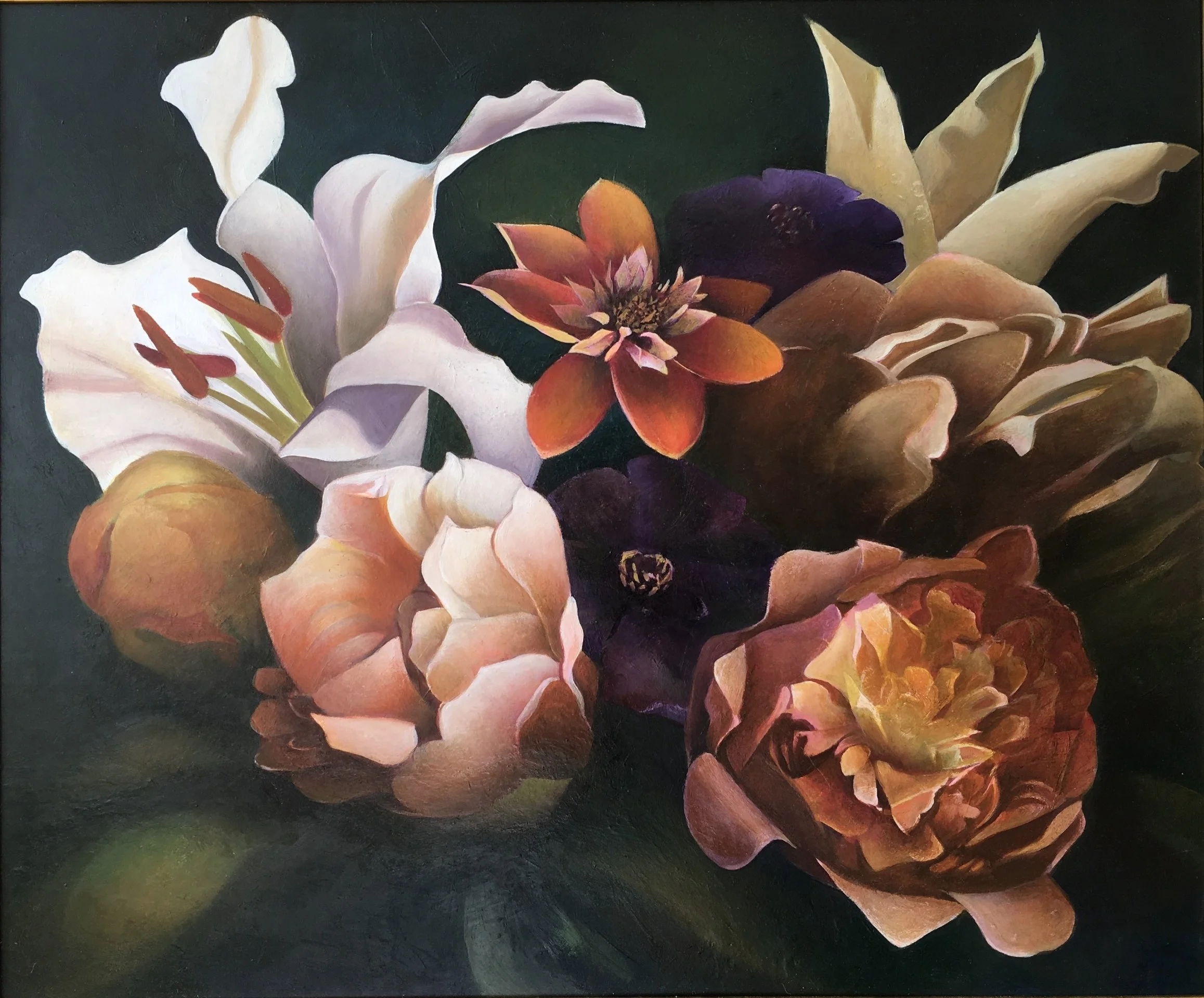  Bouquet of flowers  
65 x 75cm oil on board, framed £935 
Quantity 1