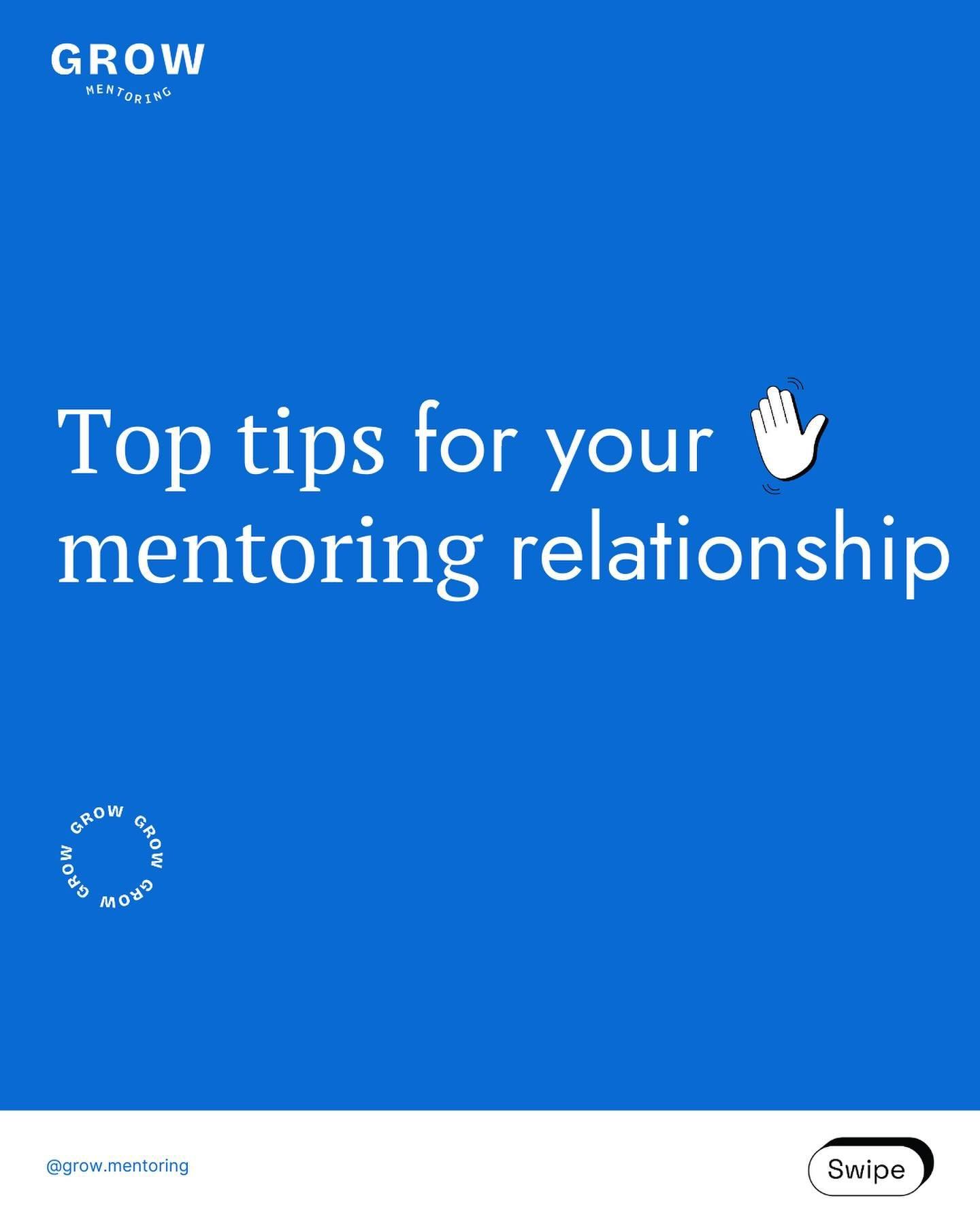 If you have recently been paired with a mentor, check out these top tips for making the most out of your mentoring relationship! As a mentee, we want to empower you to tailor the mentoring relationship to your ambitions and planned goals - swipe to f