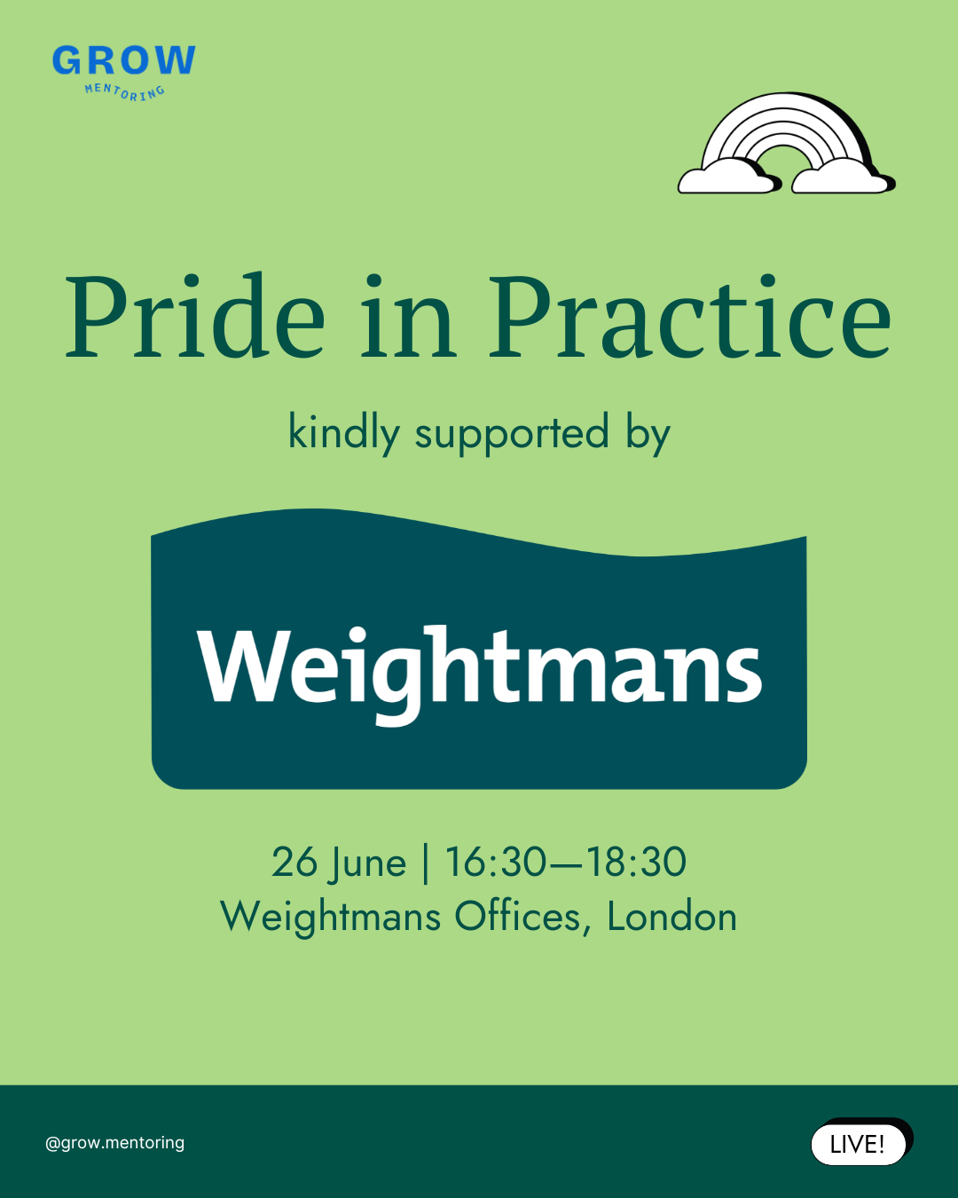 We joined Weightmans for an afternoon discussing life as an LGBTQ+ individual in the legal industry. Click above to read more.
