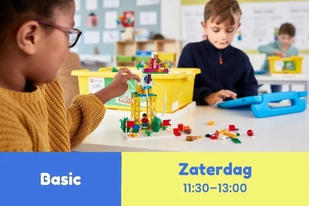 Amsterdam • Basic (Logic module) • Robotica cursus • Zaterdag 11:30–13:00 (15 lessen) • 22 aug–12 dec (geen les op 10 & 17 okt) • NL/EN