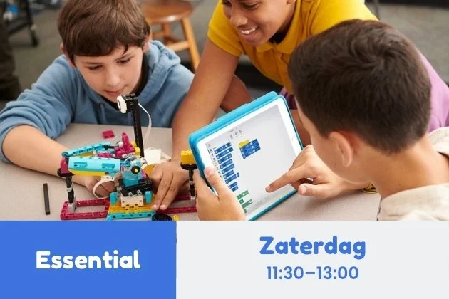 Rotterdam • Essential (Logic module) • Robotica cursus • Zaterdag 11:30–13:00 (13 lessen) • 5 sep–12 dec (geen les op 17 & 24 okt) • NL/EN