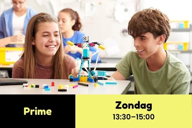 Den Haag • Prime (Logic module) • Robotica cursus • Zondag 13:30–15:00 (13 lessen) • 6 sep–13 dec (geen les op 18 & 25 okt) • NL/EN