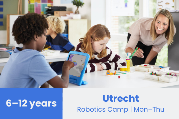 Utrecht • Robotics Camp • February 16–19 (Mon–Thu, 4 days) • 8:45 a.m.–4:30 p.m. • NL/EN