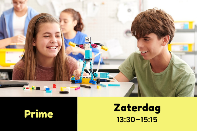 Haarlem • Prime • Robotica cursus • Zaterdag 13:30–15:15 (13 lessen) • 9 jan–17 apr (geen les op 20 & 27 feb) • NL/EN