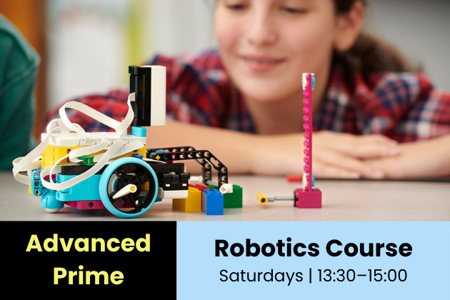 Rotterdam • Advanced Prime Robotica Cursus • Zaterdag 13:30 – 15:00 (8 weken) • 10 jan – 14 mrt (geen lessen op 14, 21 feb) • NL/EN