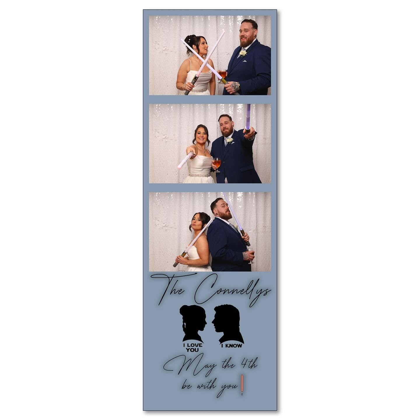 3 Photo Booth sessions from Meghan and Matt’s wedding:
1. Meghan and Matt about to mortally injure themselves with lightsabers
2. Me and Dave testing out the booth during setup — photo bombed by someone from the Heritage Club (yes, I tra
