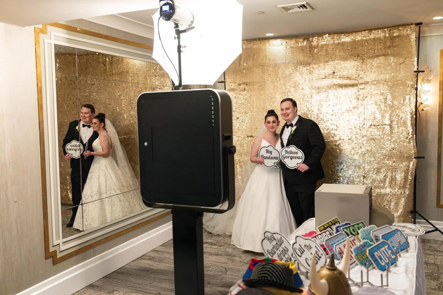 Jess and Mike looking fantastic at the photo booth!