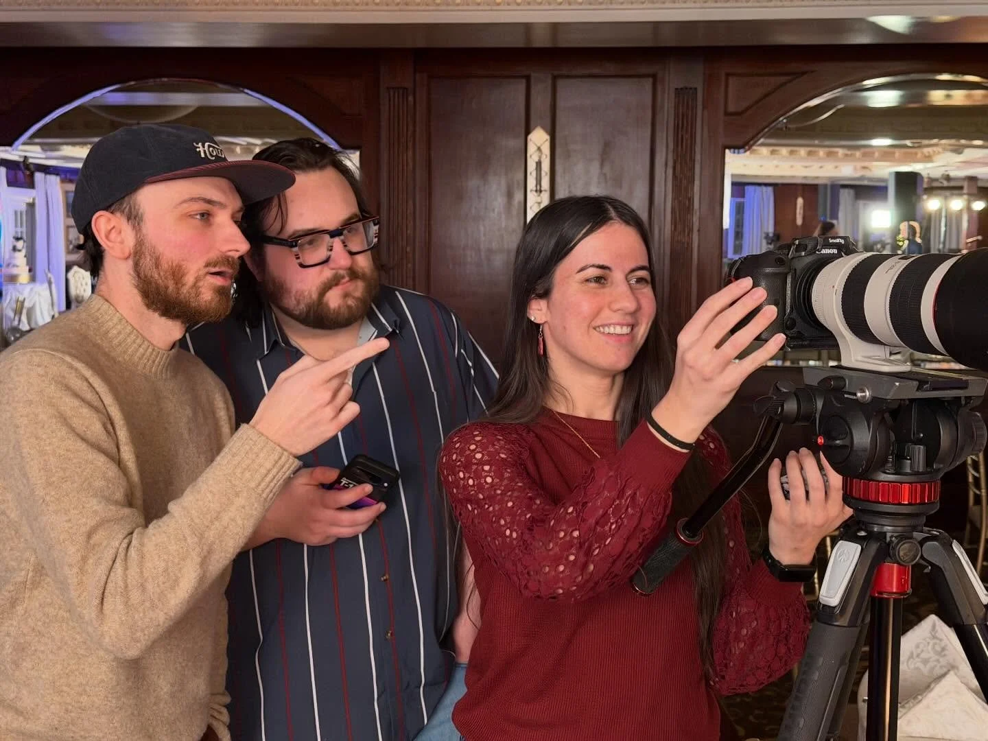 We had an awesome video shoot with @rhapsody_the_band last week!

The first photo is definitely not staged. @robertdickersonphoto, @davvywavvy, and @jenkwillia naturally stood in those spots and were concentrating on real camera work. They weren&rsqu