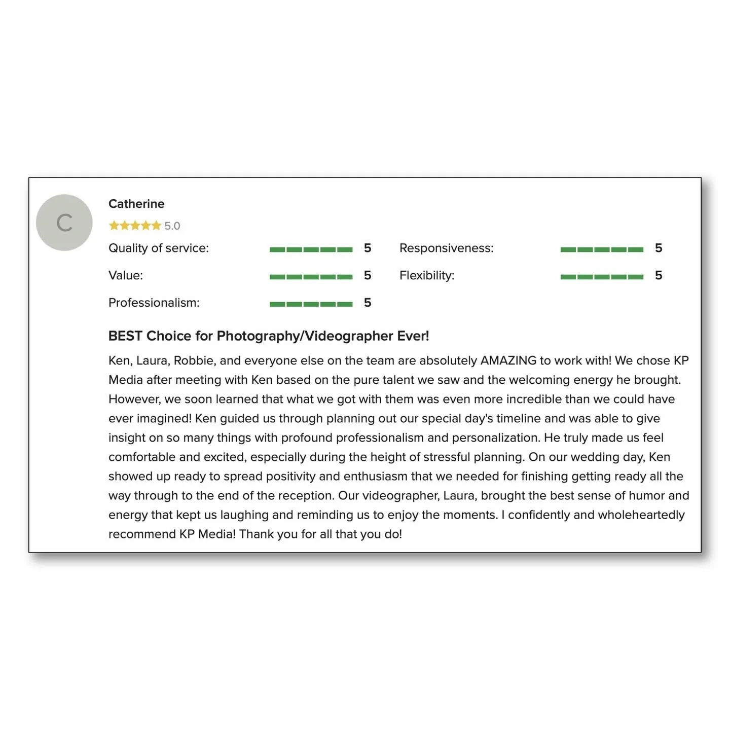 Thank you to Cat and Ross for this amazing review!