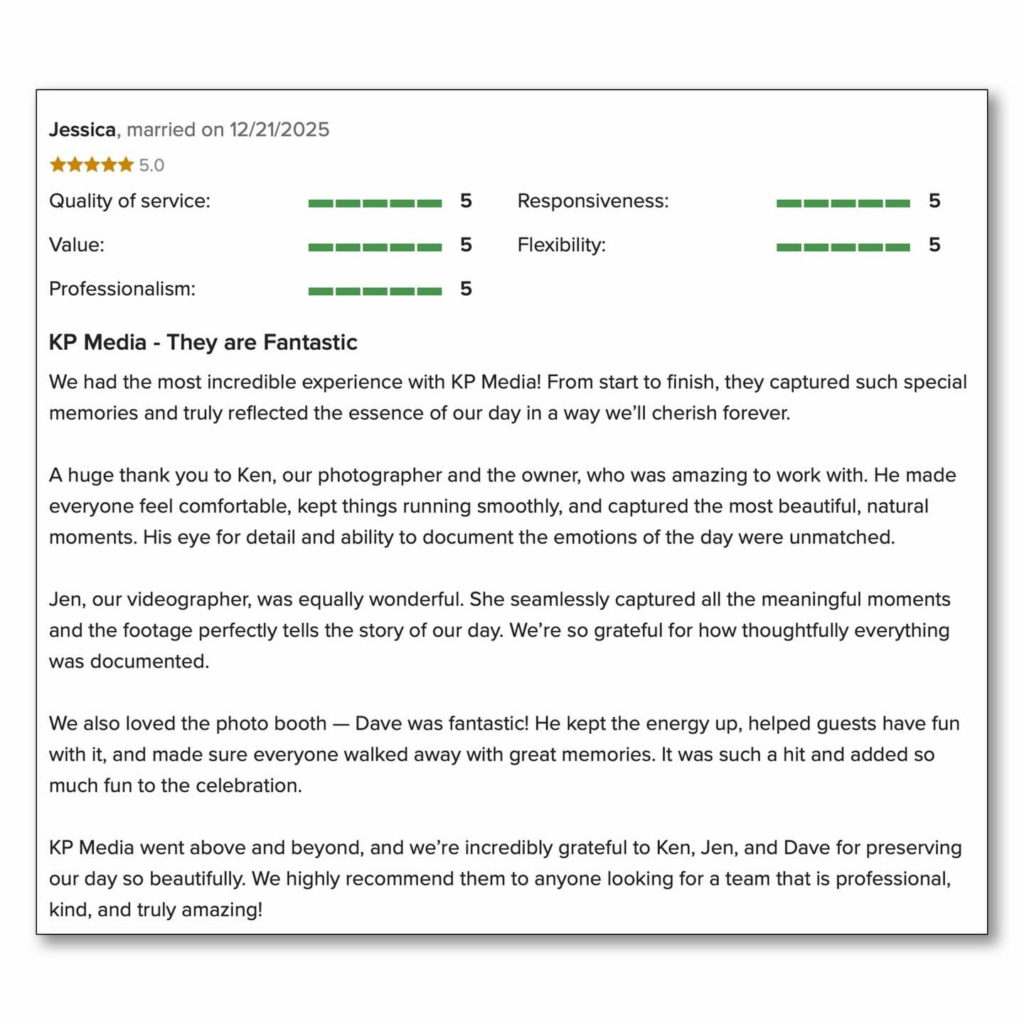 Thank you to Jessica and Michael for this great review!