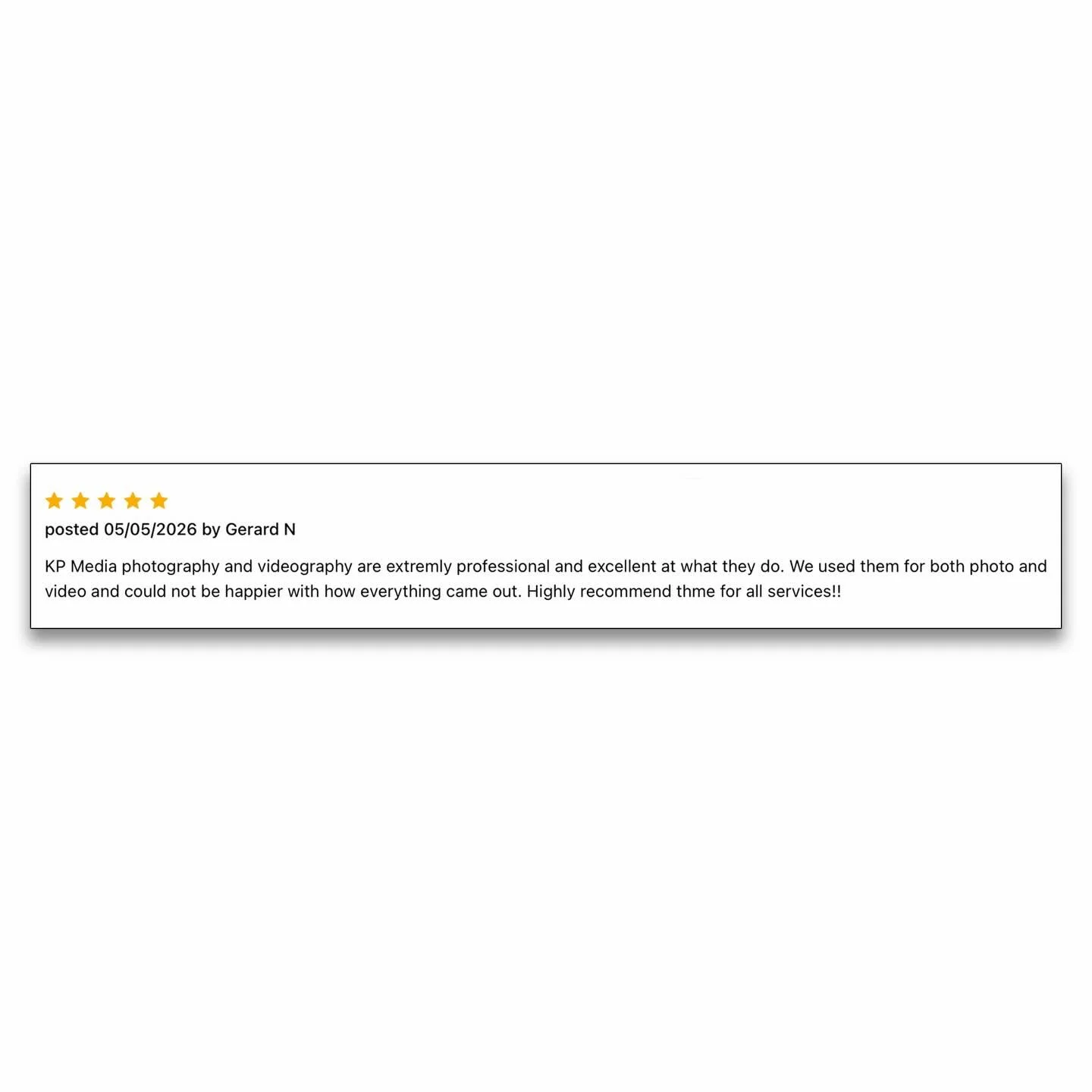 &hellip;and Gerard left us this fantastic review too! It was a pleasure getting to capture your wedding!