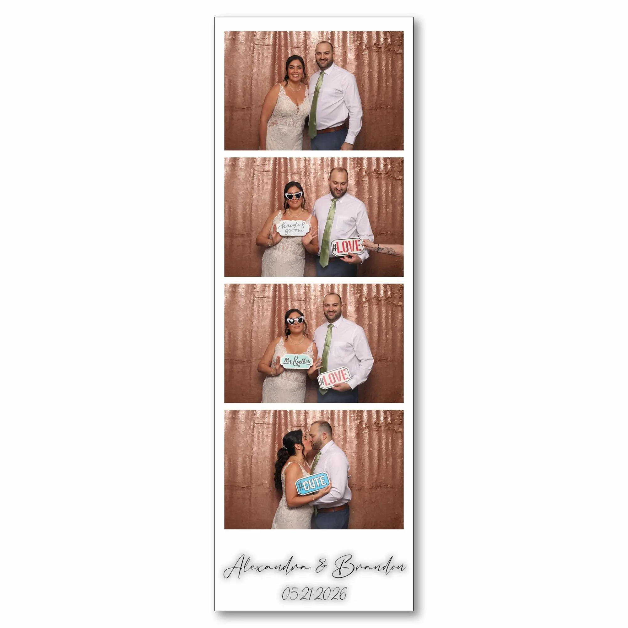 Alexandra and Brandon getting a moment to take their photo booth out for a test drive!