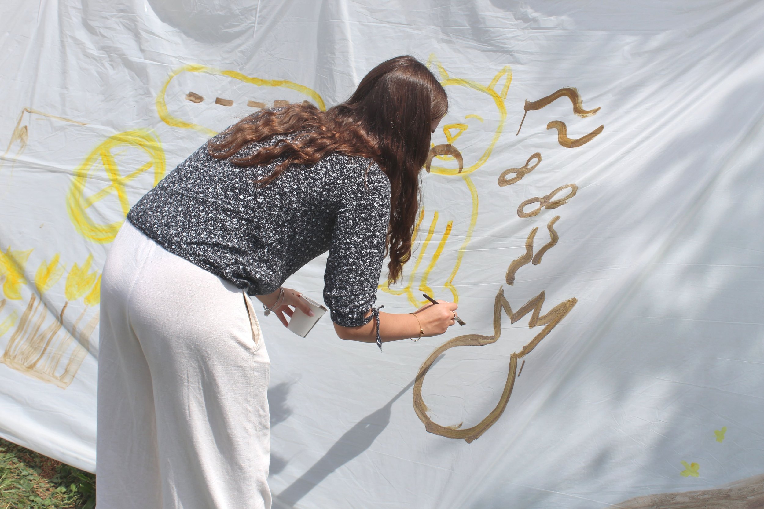 Fifteen Thousand Steps by Davide Sozio, a participatory art project with IUAV University of Venice, 2026 - workshop participant painting.