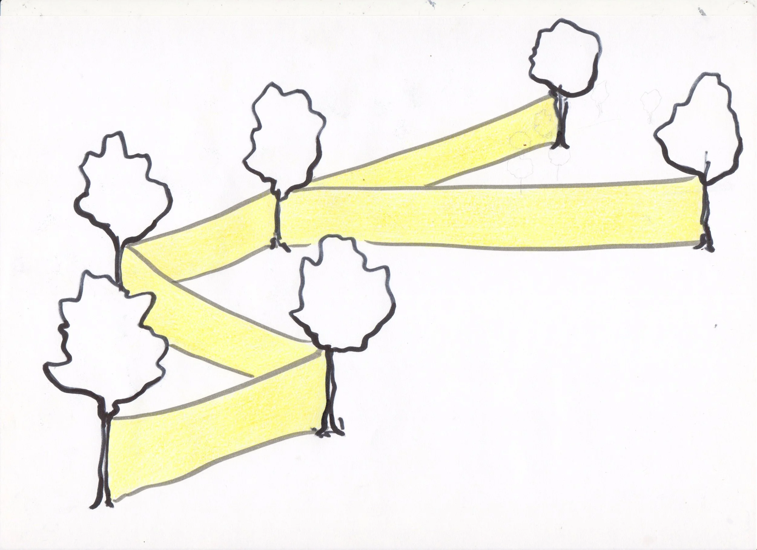 Fifteen Thousand Steps by Davide Sozio, a participatory art project with IUAV University of Venice, 2026 - preparatory drawing 5.