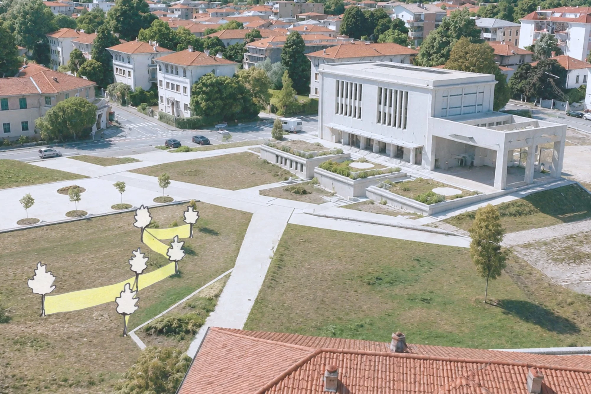Fifteen Thousand Steps by Davide Sozio, a participatory art project with IUAV University of Venice, 2026 - render 2.