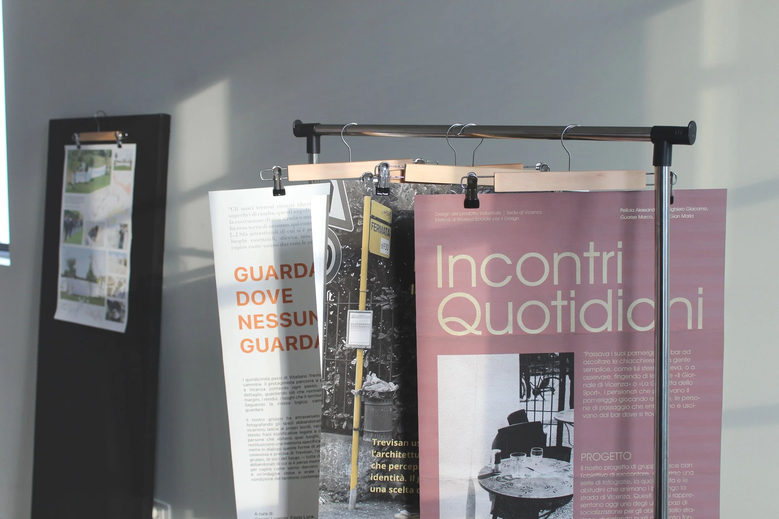 Fifteen Thousand Steps by Davide Sozio, a participatory art project with IUAV University of Venice, 2026 - posters made by the students.