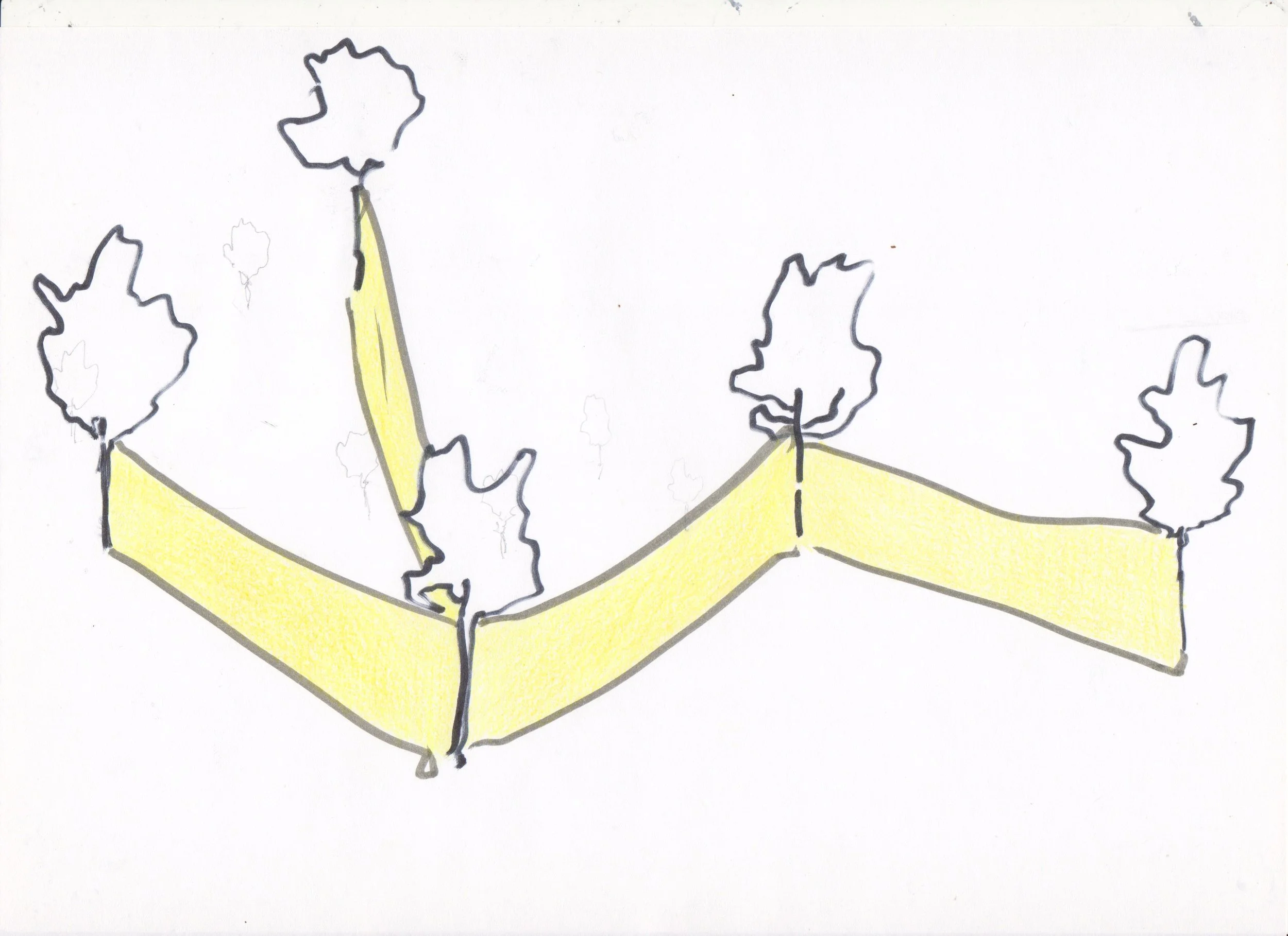 Fifteen Thousand Steps by Davide Sozio, a participatory art project with IUAV University of Venice, 2026 - preparatory drawing 4.