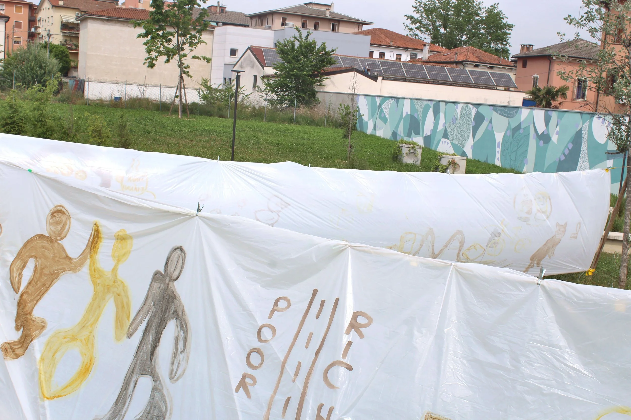 Fifteen Thousand Steps by Davide Sozio, a participatory art project with IUAV University of Venice, 2026 - close-up detail of the final installation.