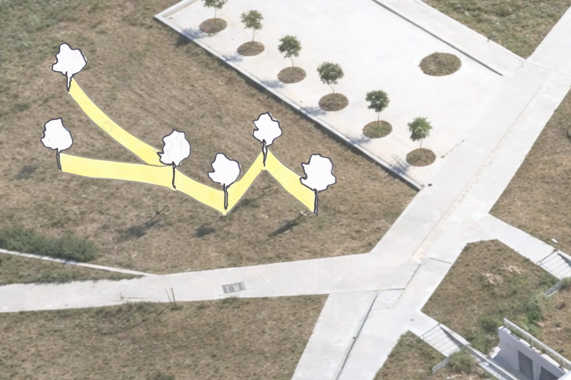 Fifteen Thousand Steps by Davide Sozio, a participatory art project with IUAV University of Venice, 2026 - render 4.