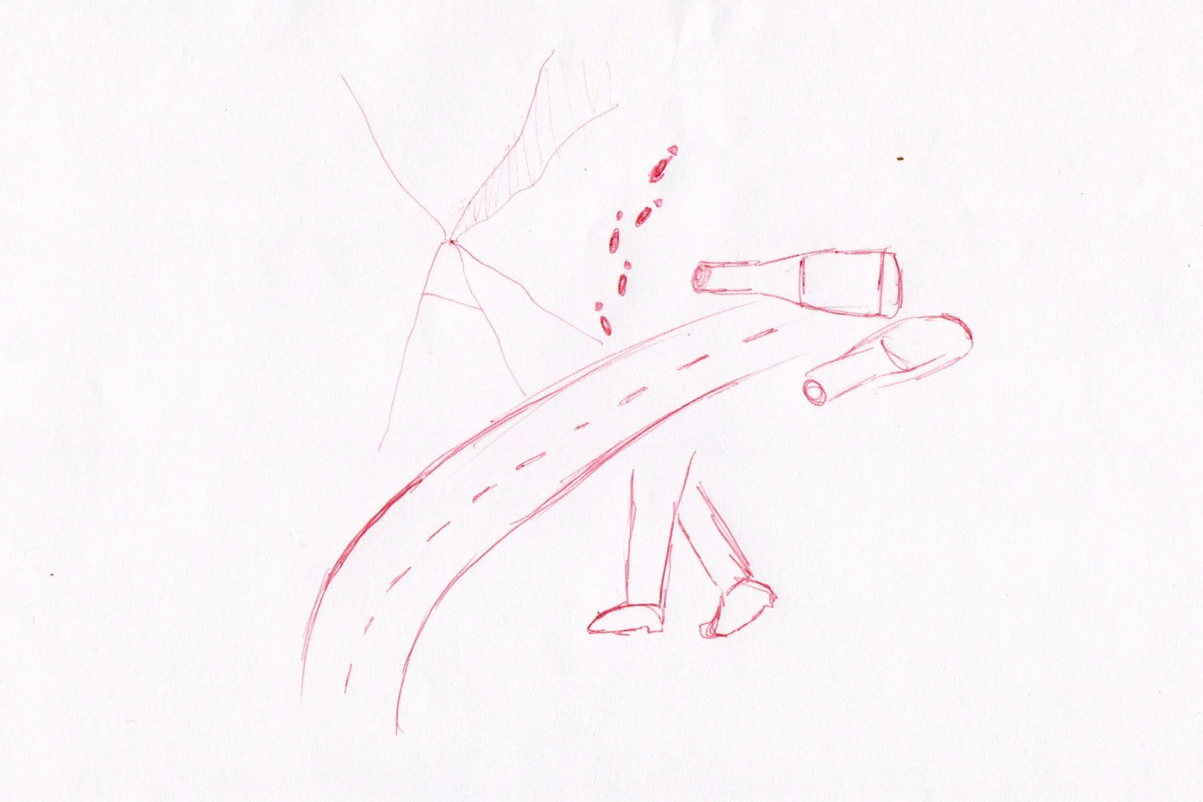 Fifteen Thousand Steps by Davide Sozio, a participatory art project with IUAV University of Venice, 2026 - student drawing 2.