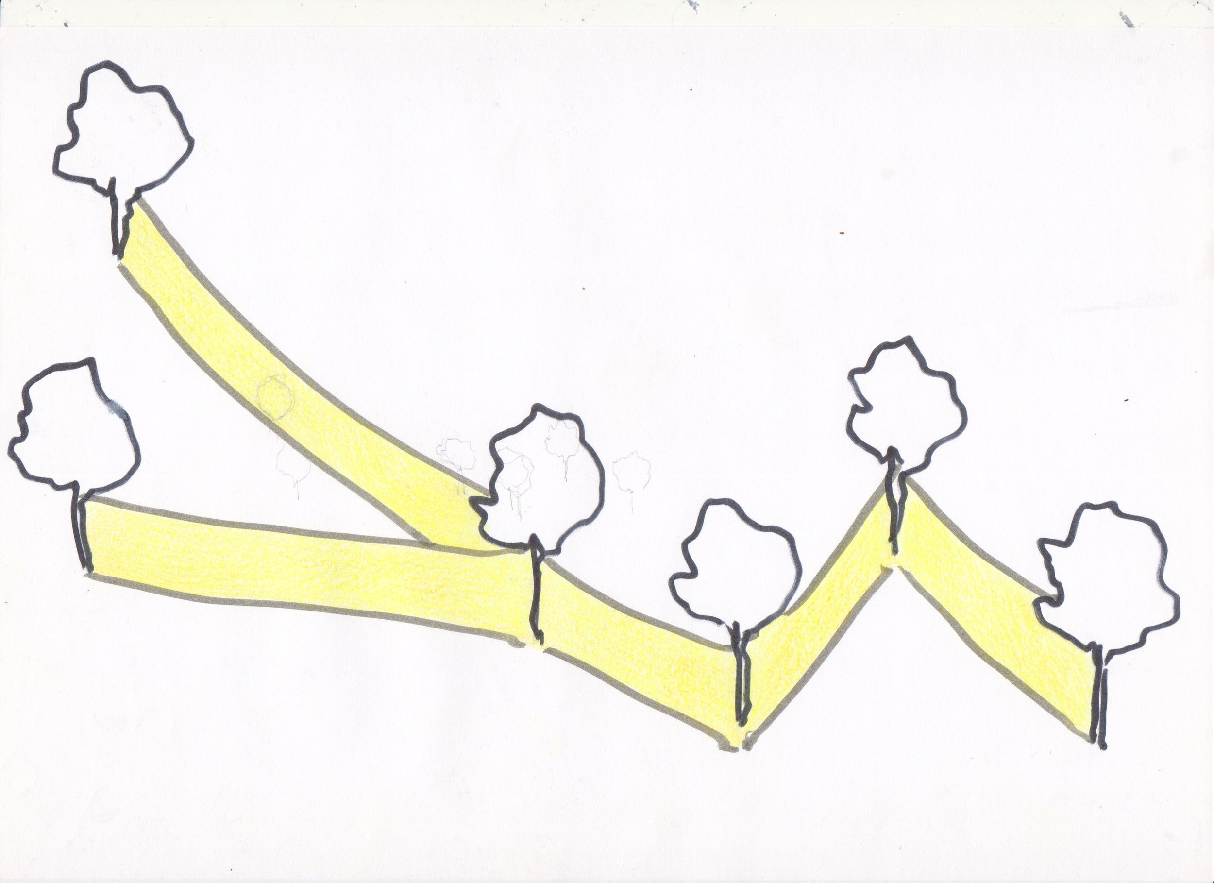 Fifteen Thousand Steps by Davide Sozio, a participatory art project with IUAV University of Venice, 2026 - preparatory drawing 6.