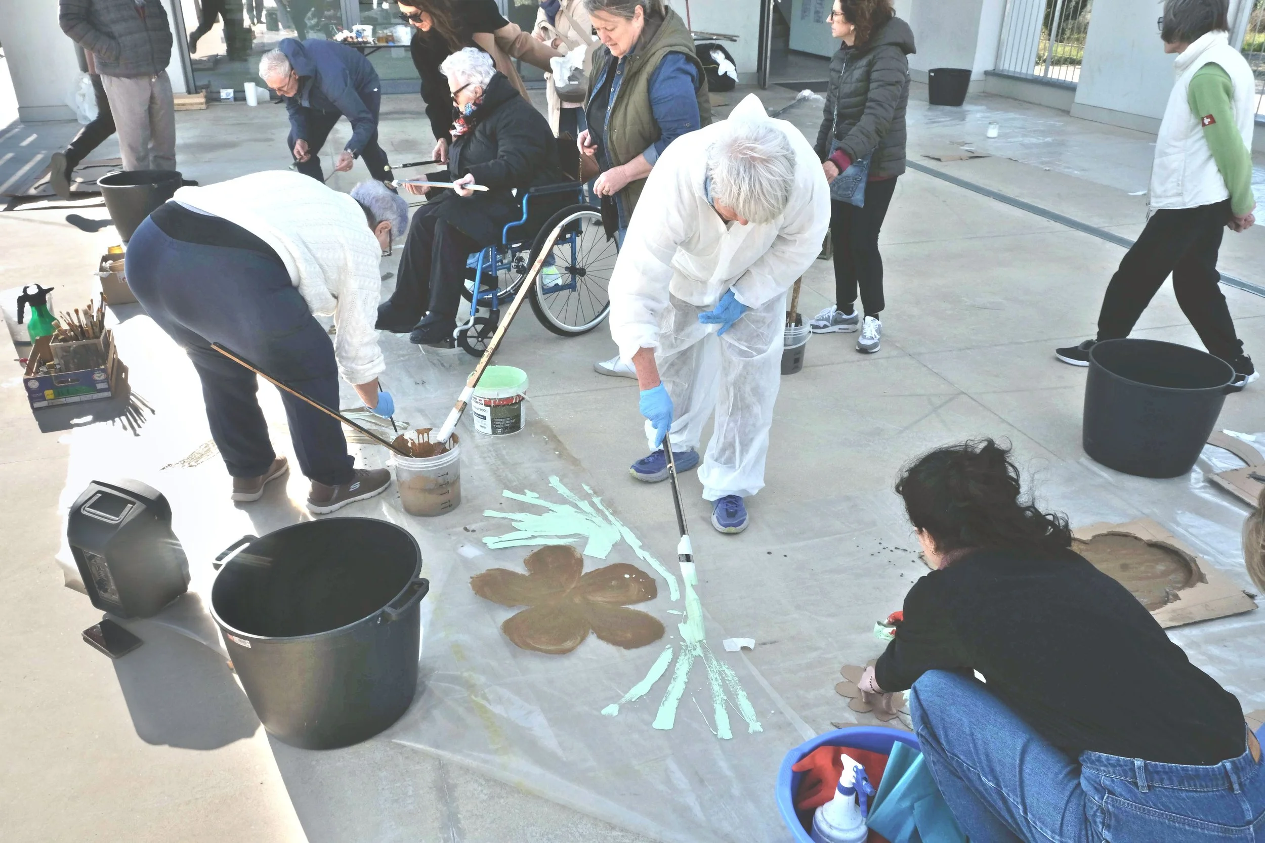 Parkinson Project by Davide Sozio, long-term collaborative painting with the Parkinson Vicenza Association, 2022–2026 - collective painting.