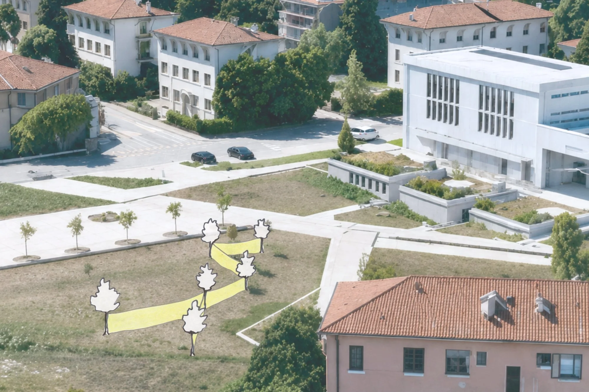 Fifteen Thousand Steps by Davide Sozio, a participatory art project with IUAV University of Venice, 2026 - render 1.