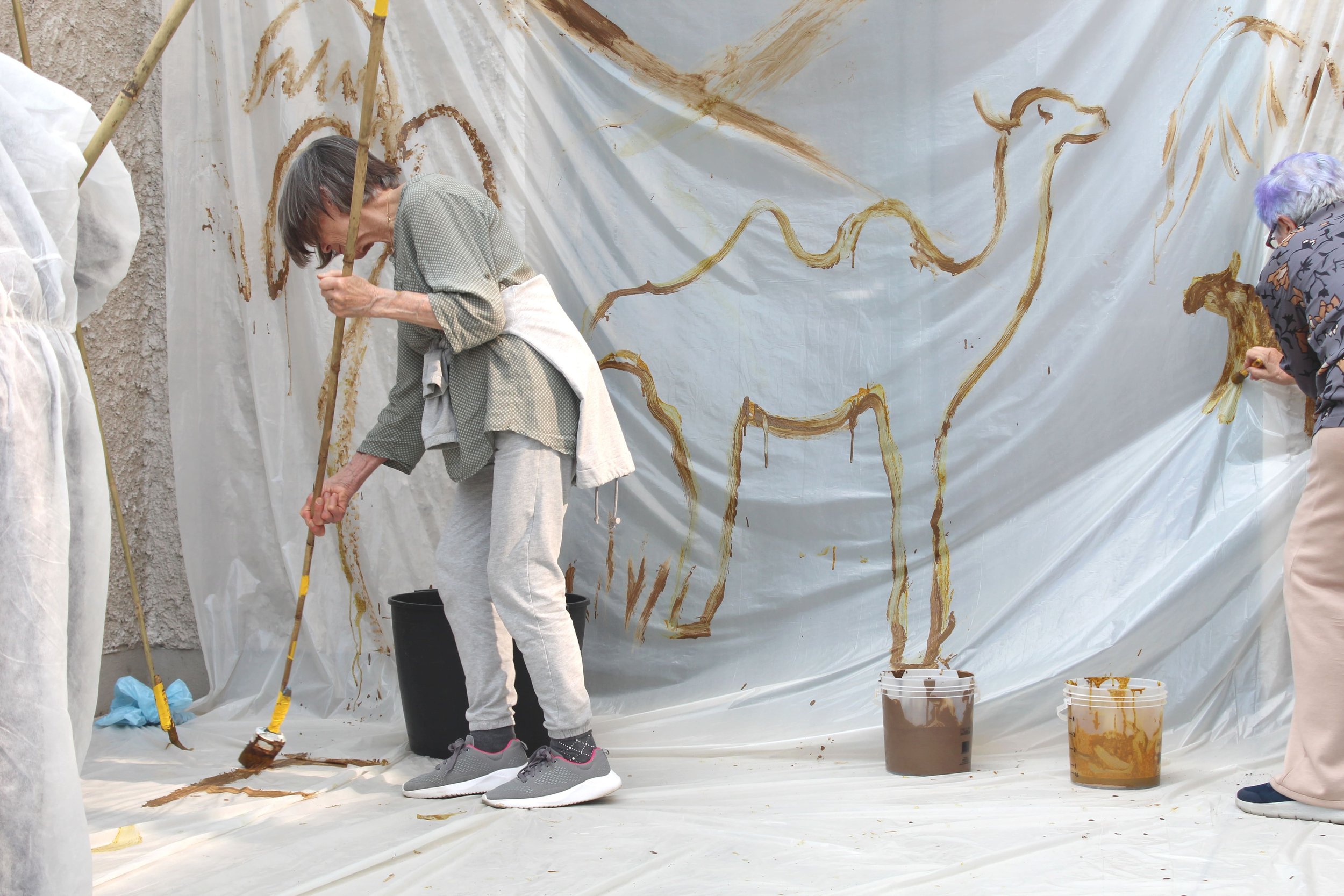 Parkinson Project by Davide Sozio, long-term collaborative painting with the Parkinson Vicenza Association, 2022–2026 - painting with natural pigments.