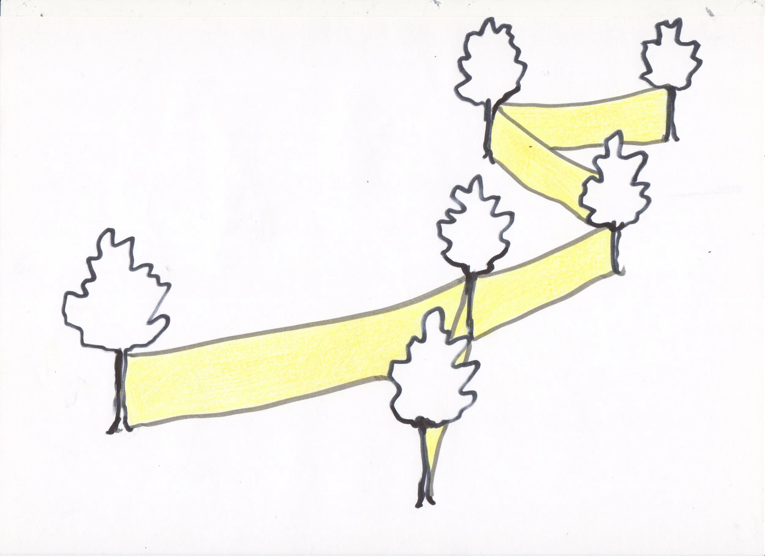 Fifteen Thousand Steps by Davide Sozio, a participatory art project with IUAV University of Venice, 2026 - preparatory drawing 3.