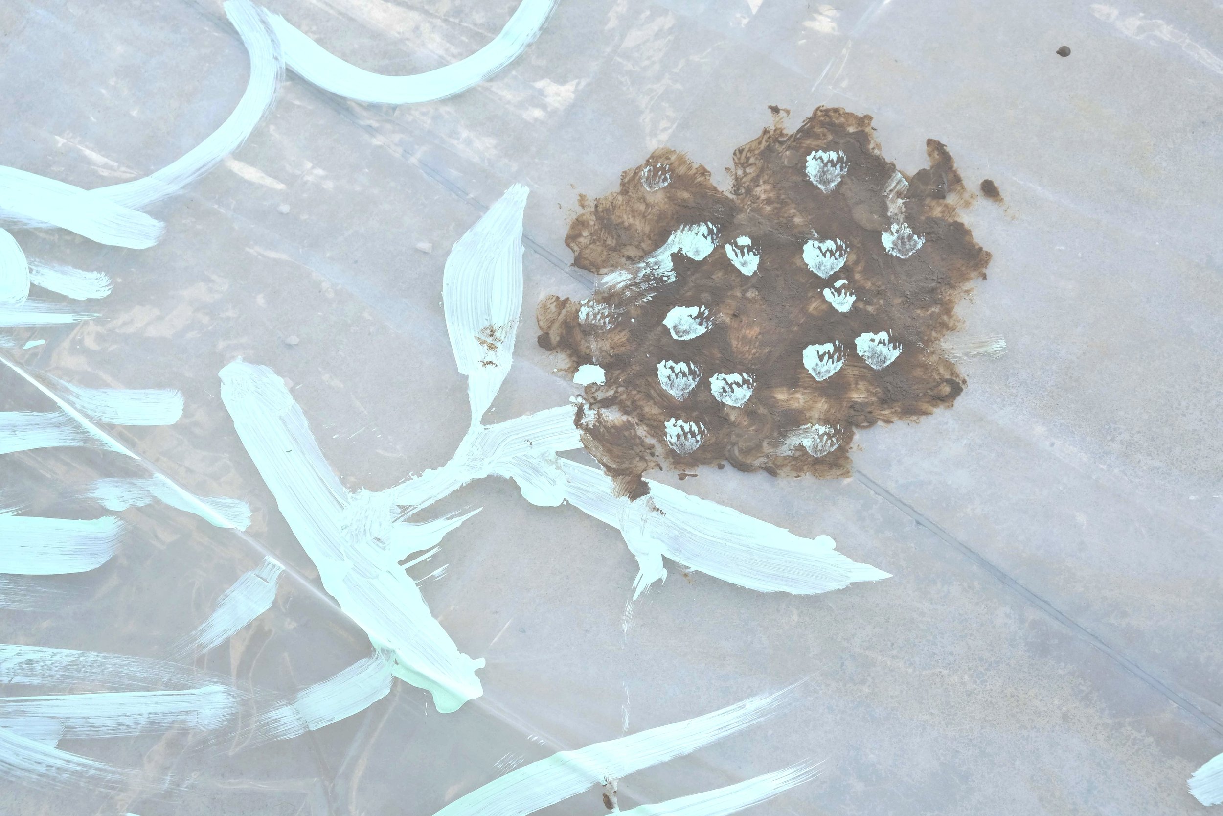 Parkinson Project by Davide Sozio, long-term collaborative painting with the Parkinson Vicenza Association, 2022–2026 - detail 1.