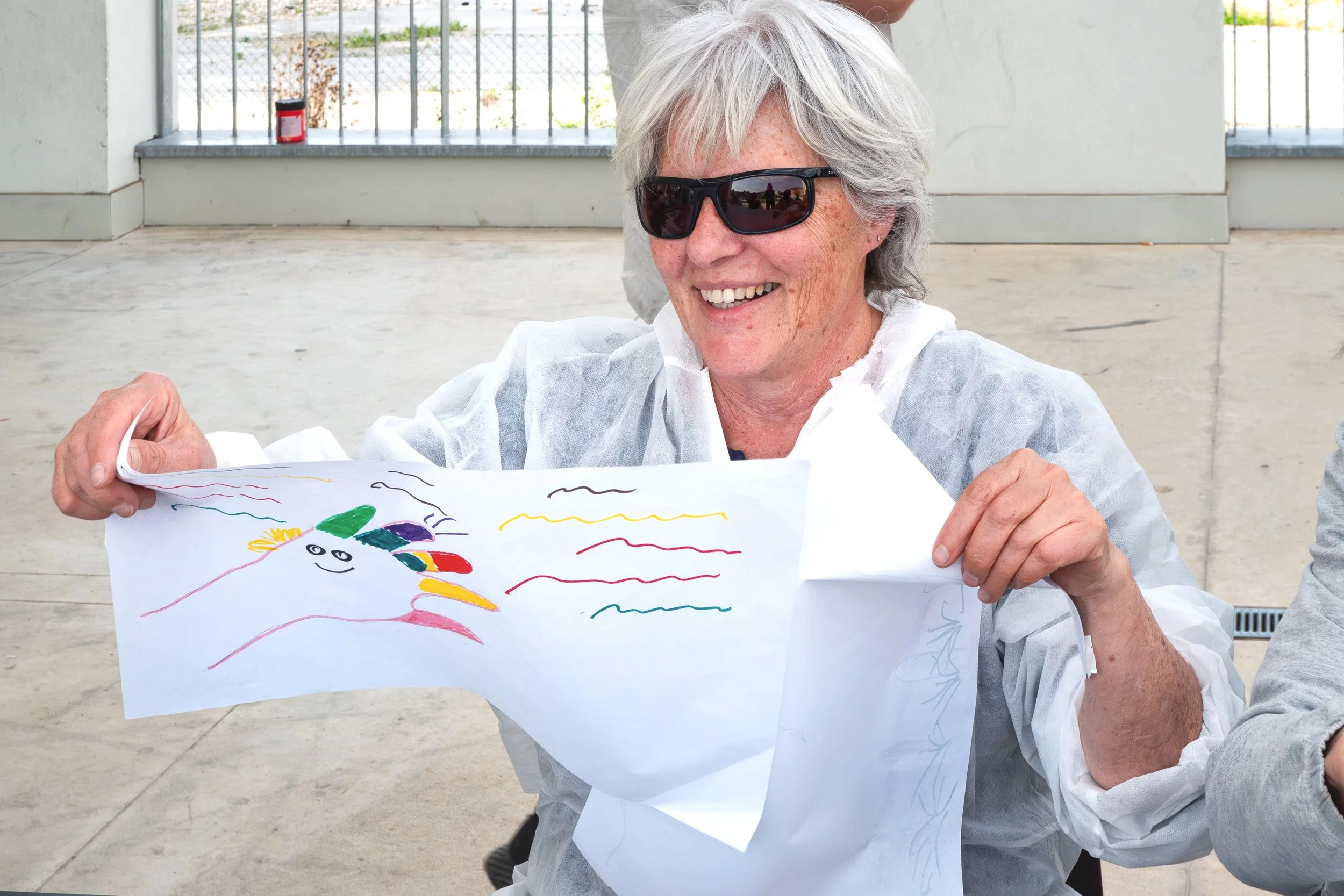 Parkinson Project by Davide Sozio, long-term collaborative painting with the Parkinson Vicenza Association, 2022–2026 - funny moments.