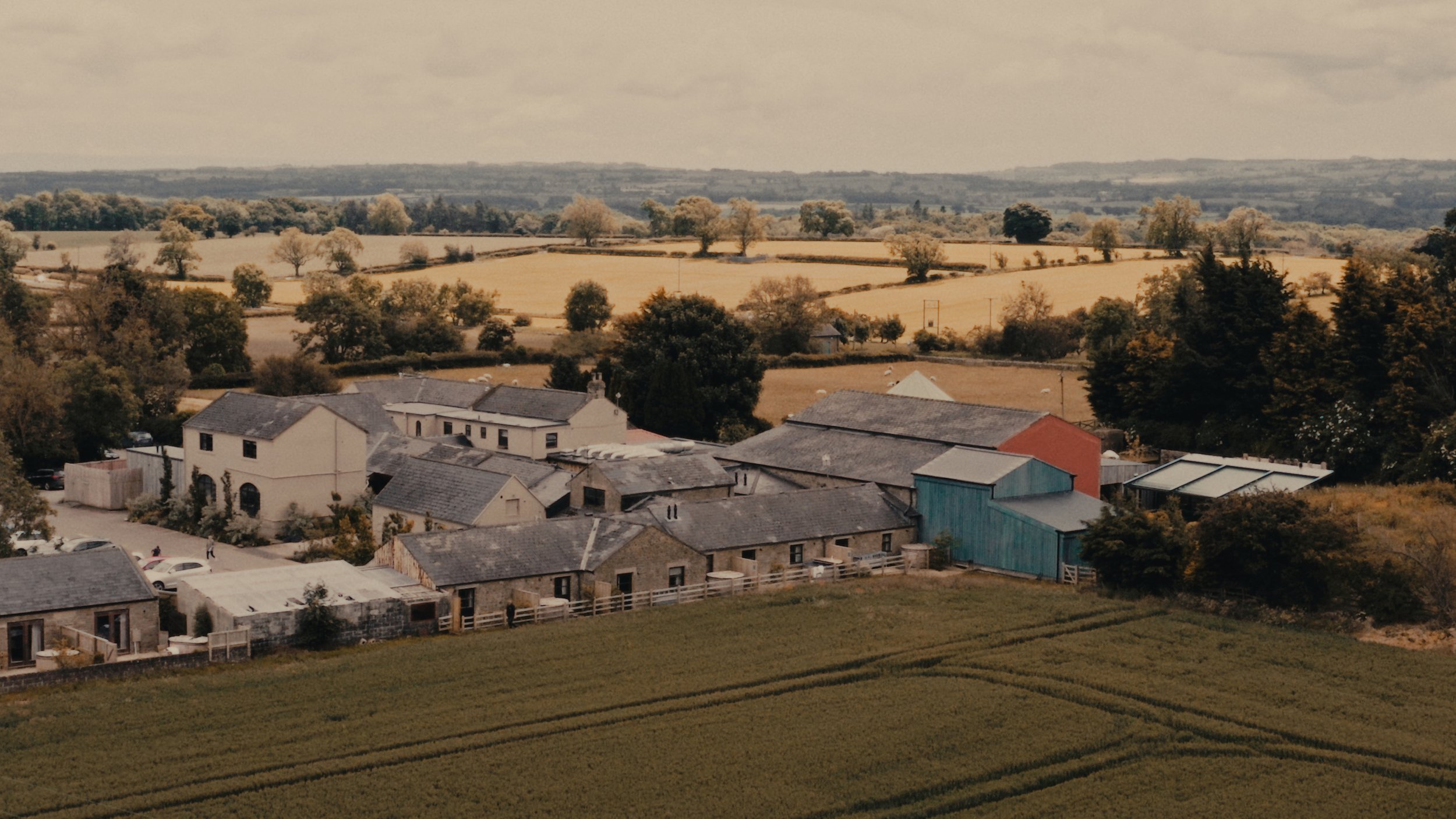 Drone shot of Runa Farm