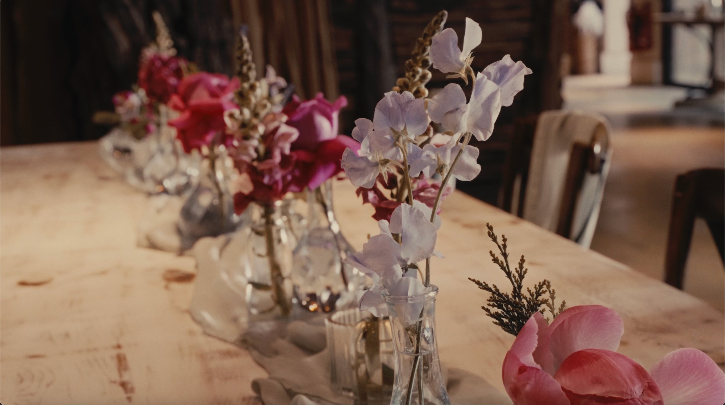 wedding flowers on table