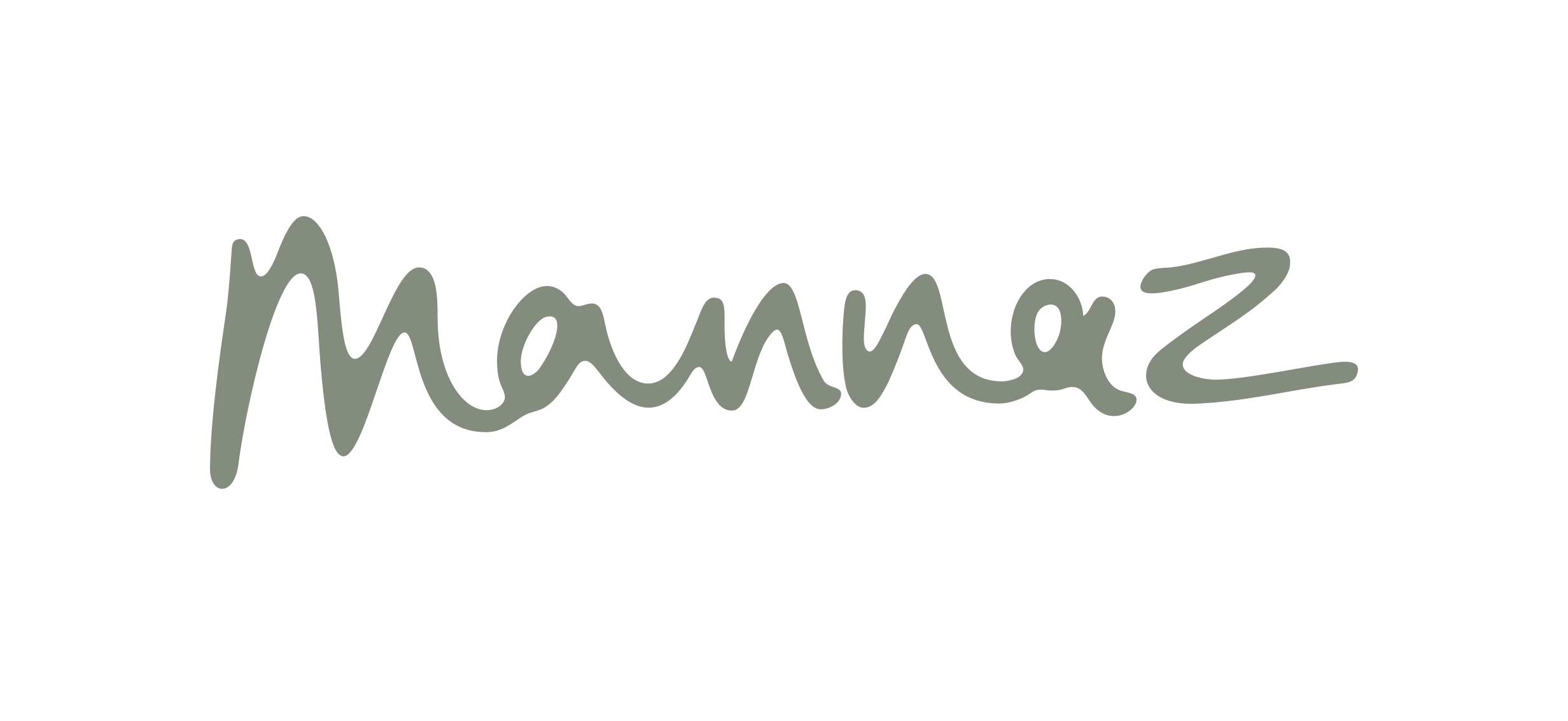 The word "Manmaz" written in a casual, cursive font with a muted green color on a plain white background.