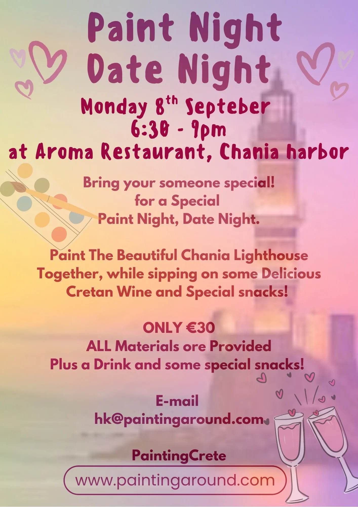 Paint Night, Date Night. Painting The Chania Lighthouse