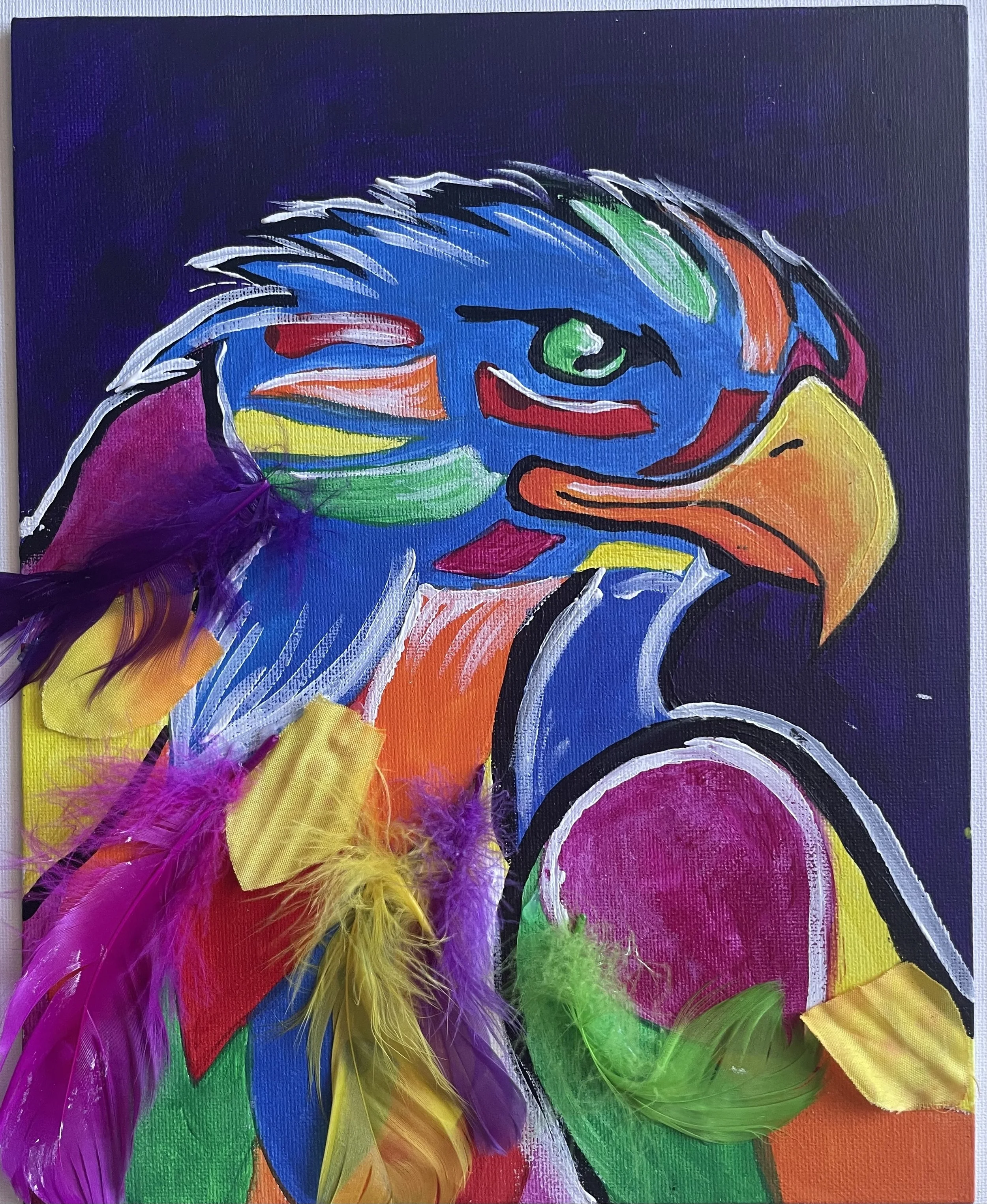 Paint & Juice. Kids event painting a Pop Art Eagle.