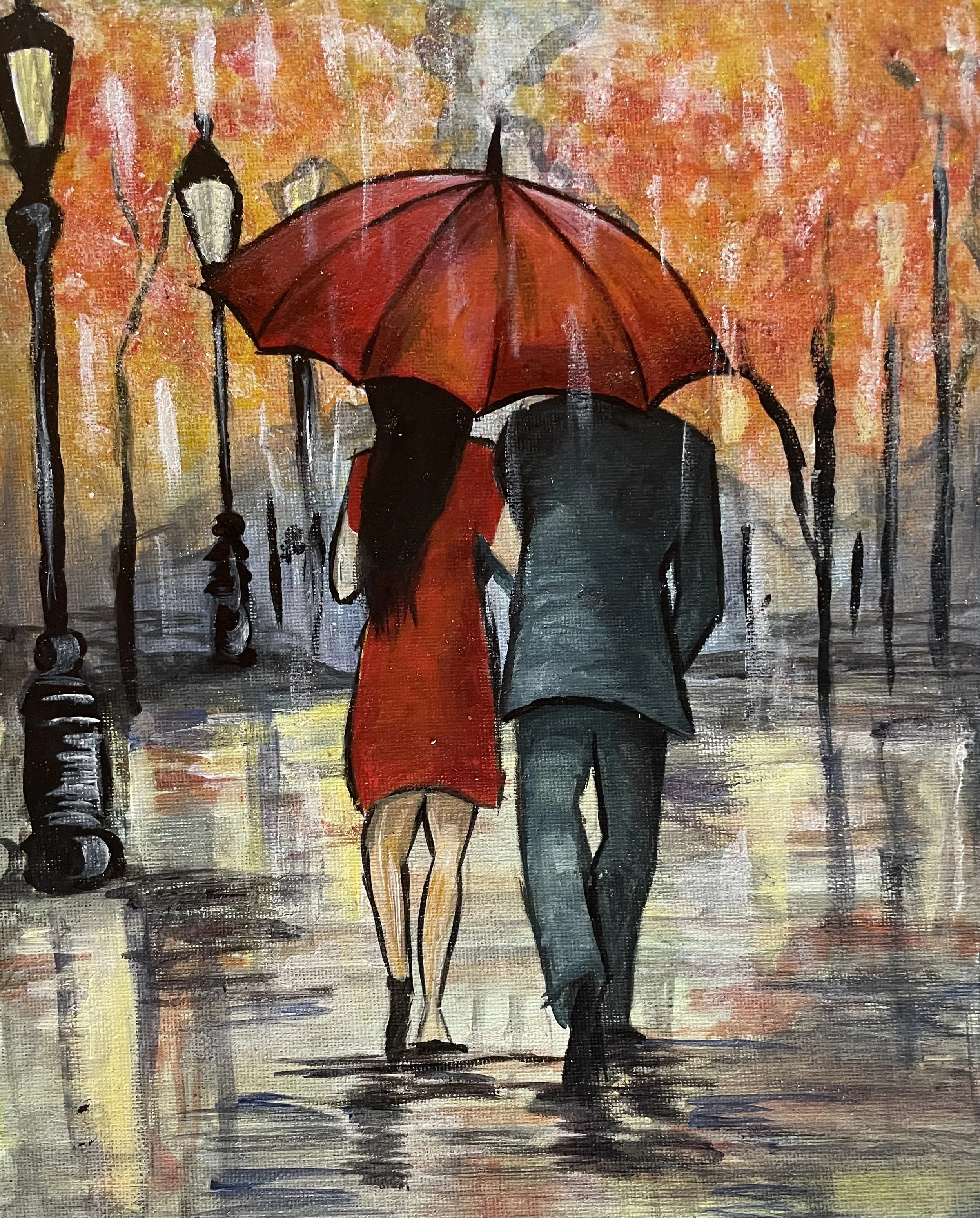 Painting a Rainy Day Scene - Thursdays Paint & Sip Night