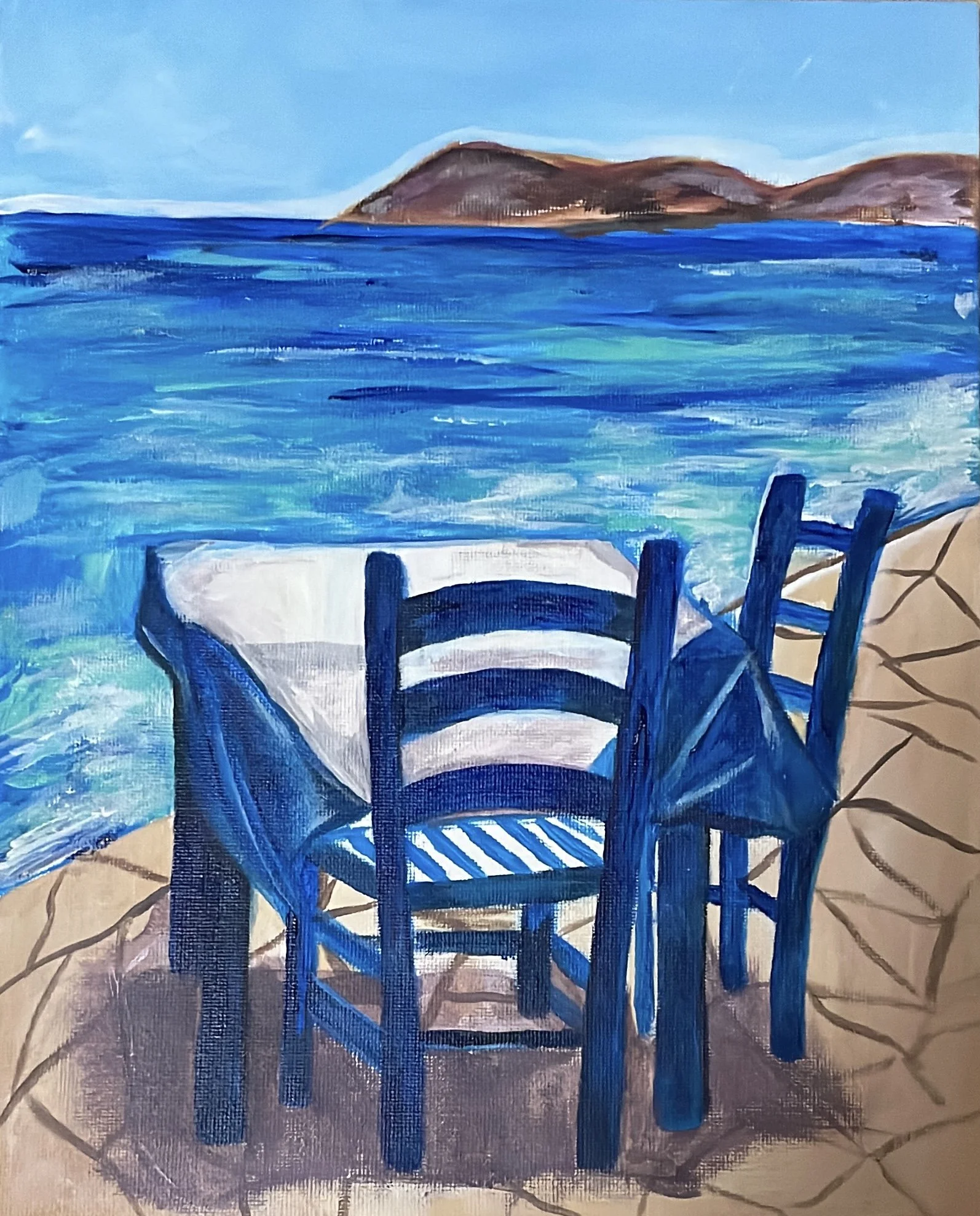 Paint and Mimosa Morning at The Five Restaurant, Nea Chora