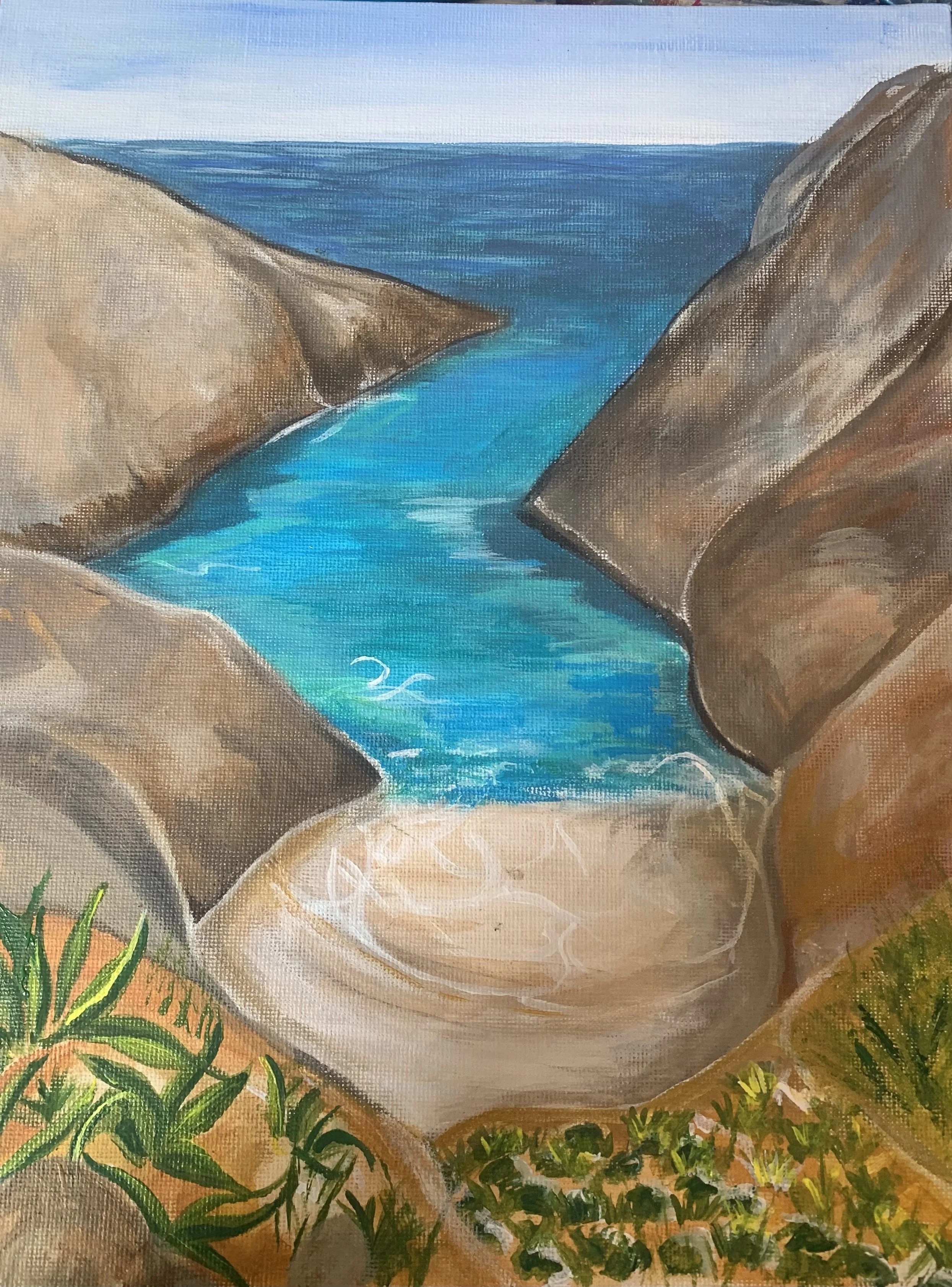 Thursday's Paint & Sip Event in Chania City. Painting Seitan Limani Beach